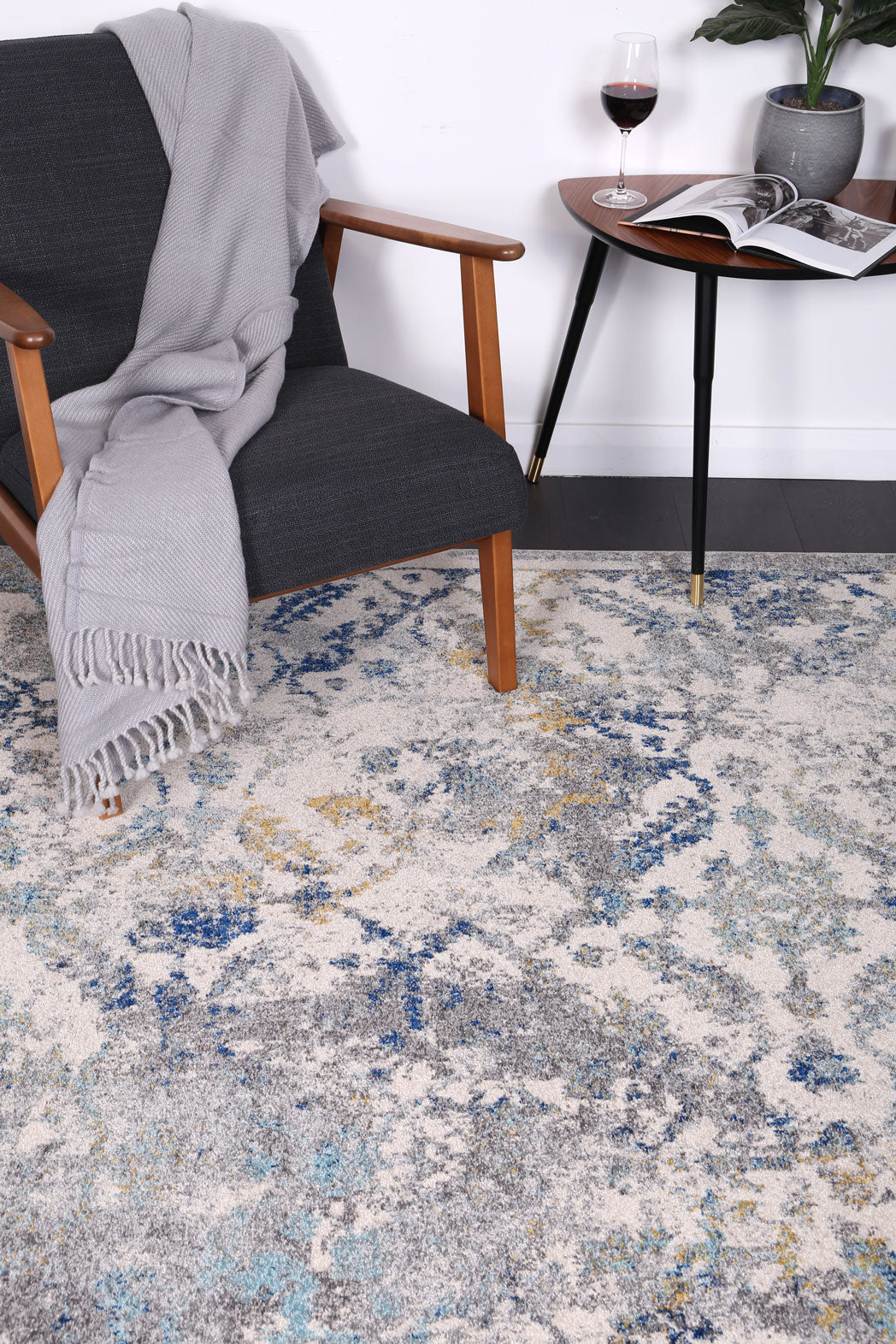 Delicate Blue Green Contemporary Rug 160x230cm
