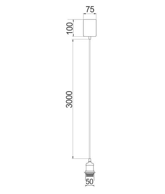 Pendant Suspension Kit Plug In ES White L 3M