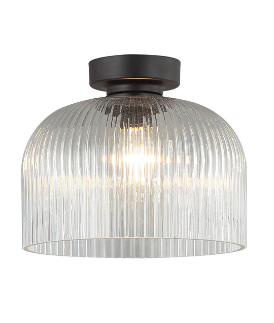 Batten Fitting Vintaj Clear Glass Shade Dome OD 200mm