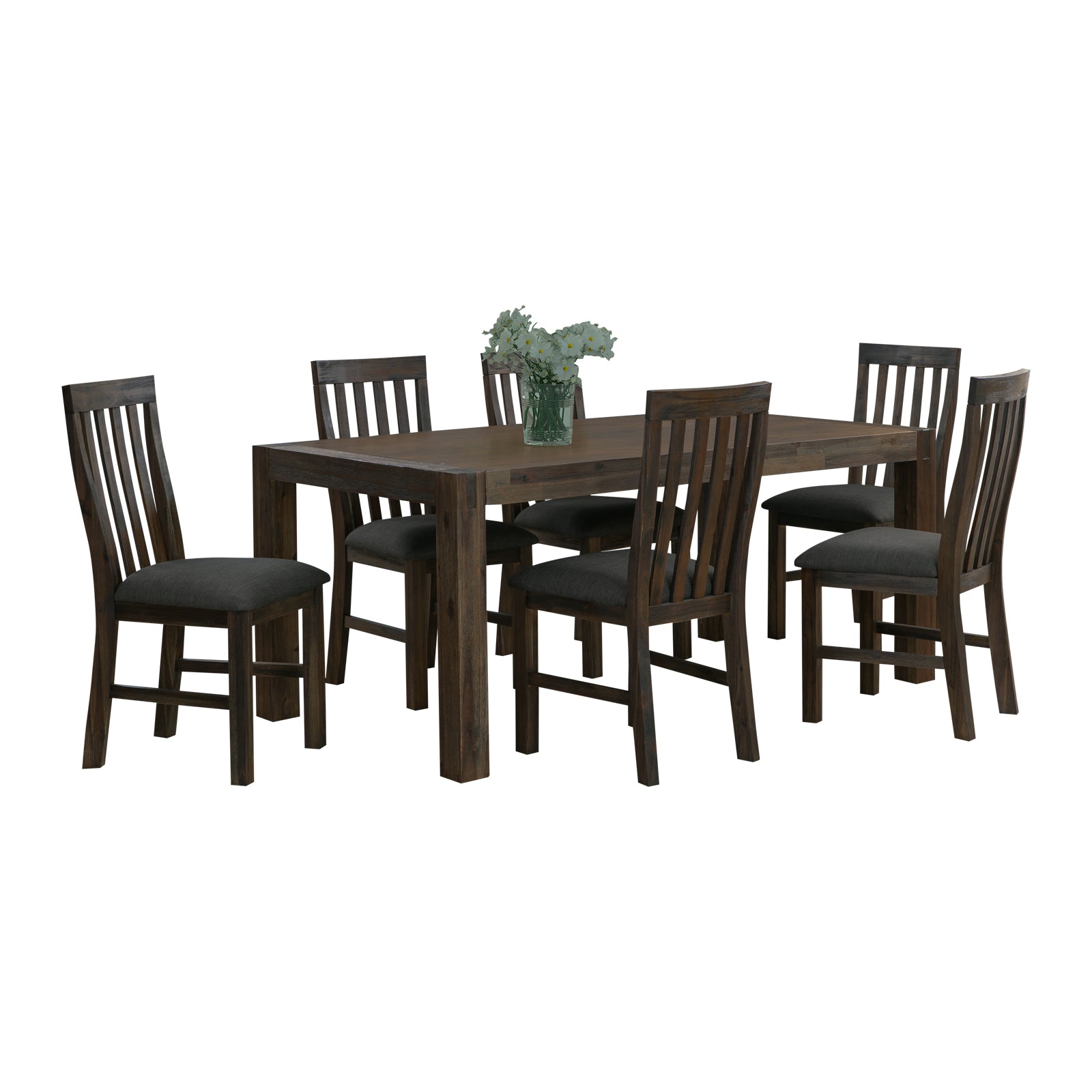 Noor 7 Pieces Dining Set - Chocolate