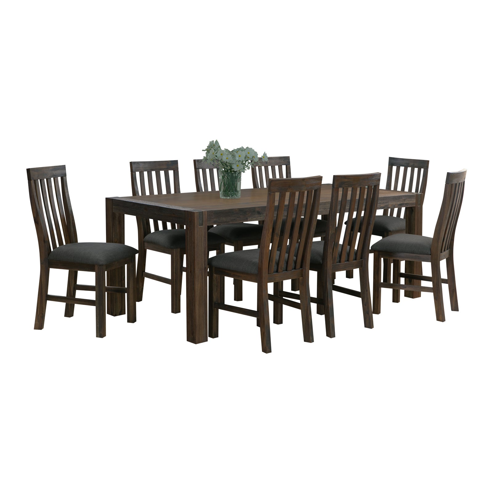 Noor 9 Pieces Dining Set - Chocolate