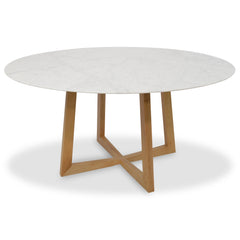 Zodiac 1.5m Round Marble Dining Table - Natural