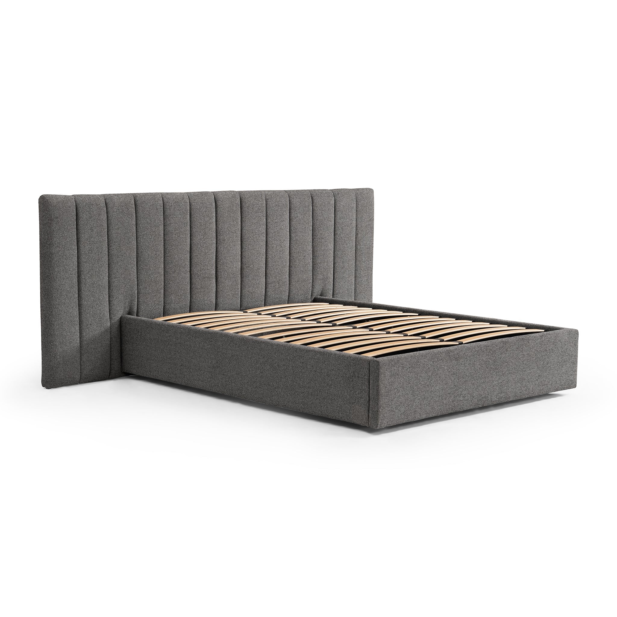 Ralph Wide Base Queen Bed Frame - Spec Charcoal