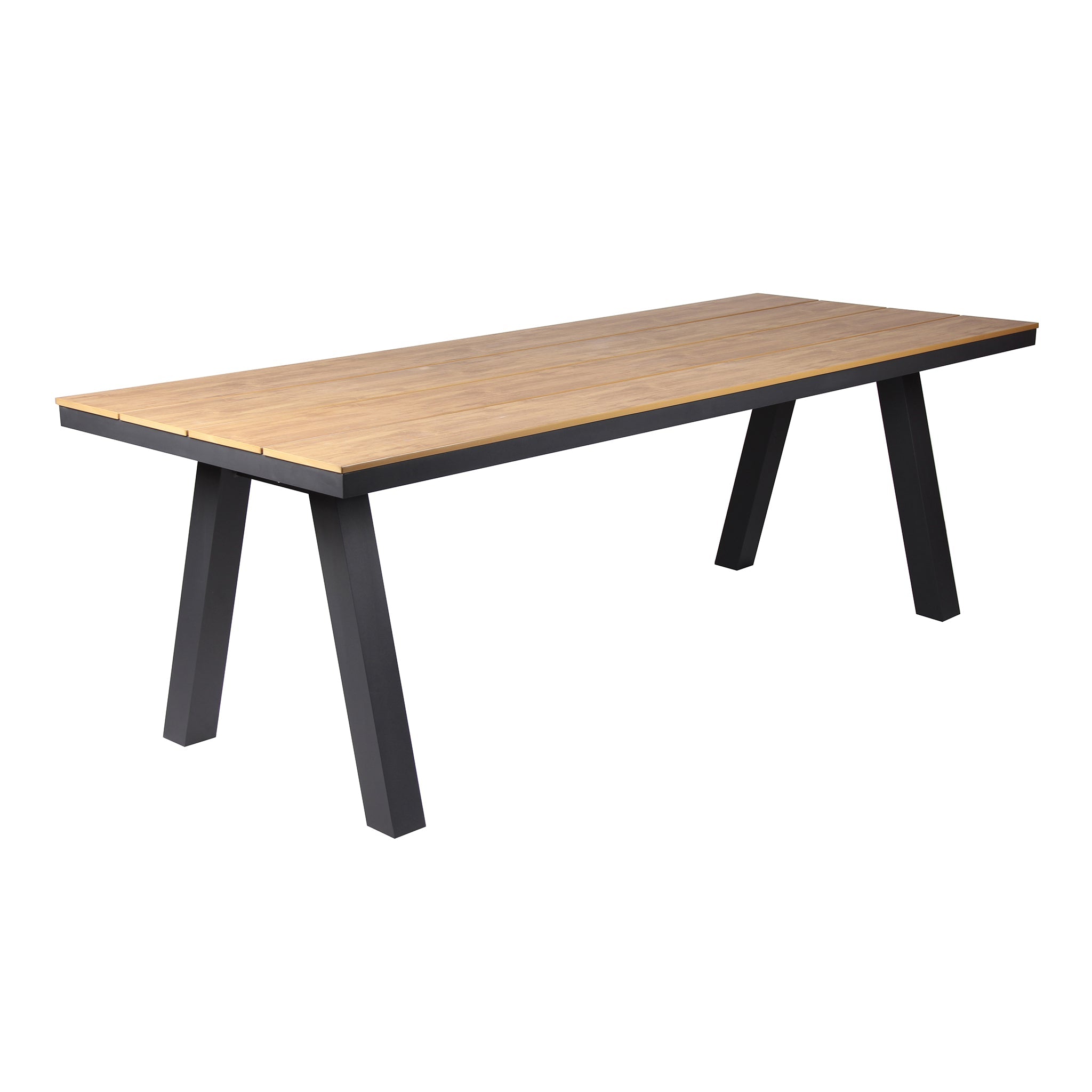 Vanesa 2.3m Charcoal Outdoor Dining Table - Natural