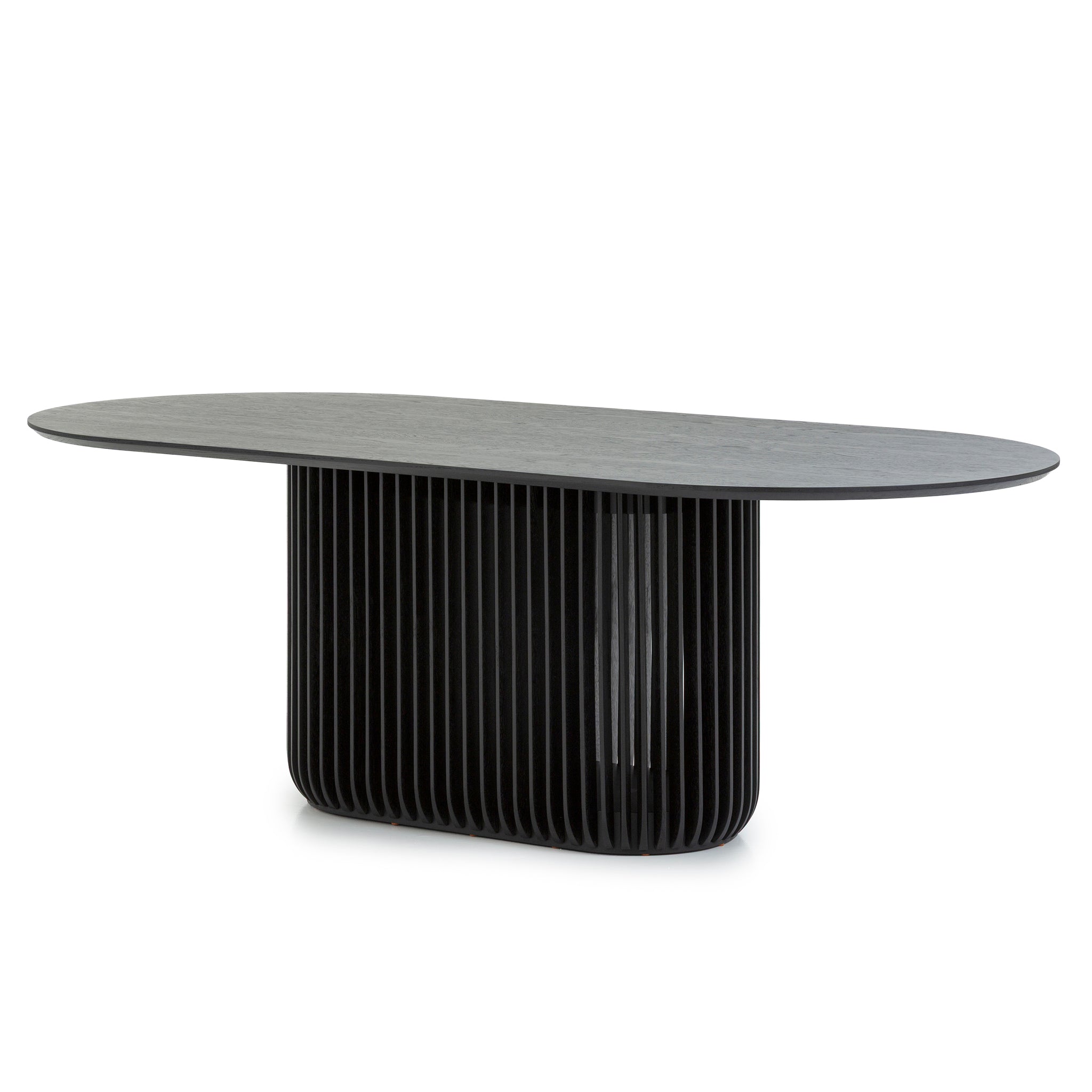 Arvena 2.2m Oval Dining Table - Black Stain