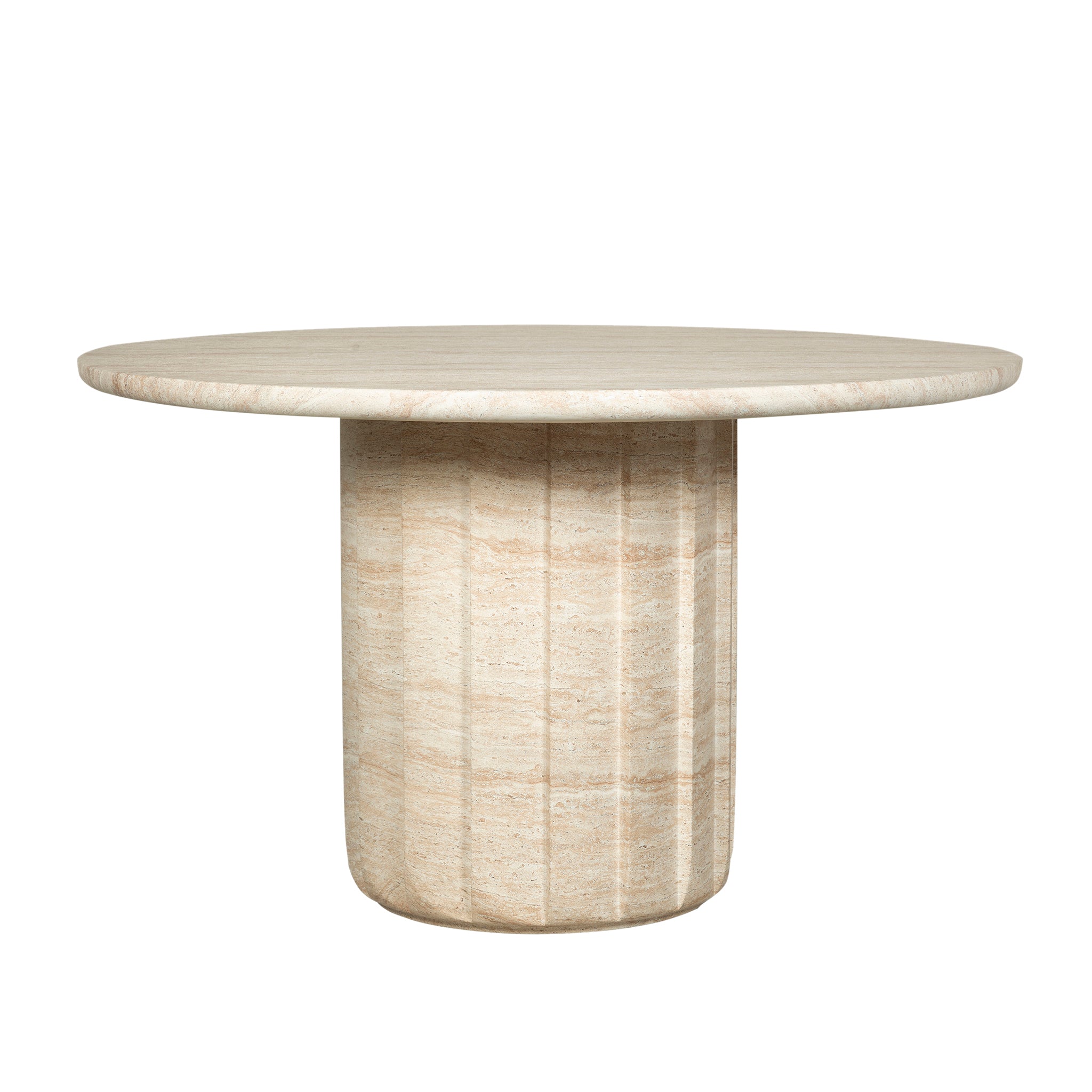 Etrusca 1.3m Round Concrete Dining Table - Light Travertine Look