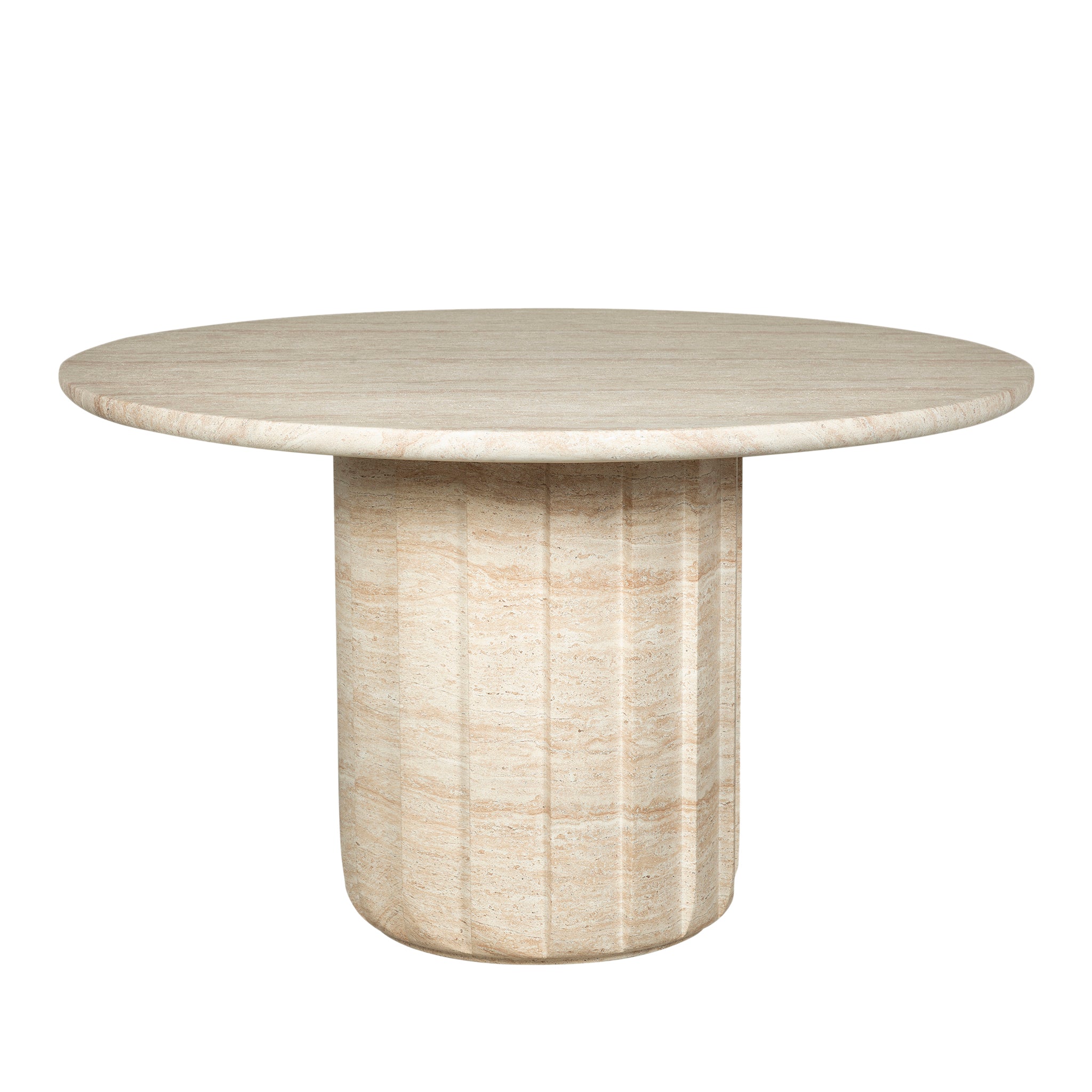 Etrusca 1.3m Round Concrete Dining Table - Light Travertine Look