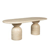 Palatino 2.2m Oval Dining Table - Light Travertine Look