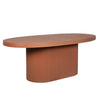 Alaric 2m Concrete Oval Dining Table - Terracotta