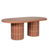 Lutetia 2m Concrete Oval Dining Table- - Terracotta
