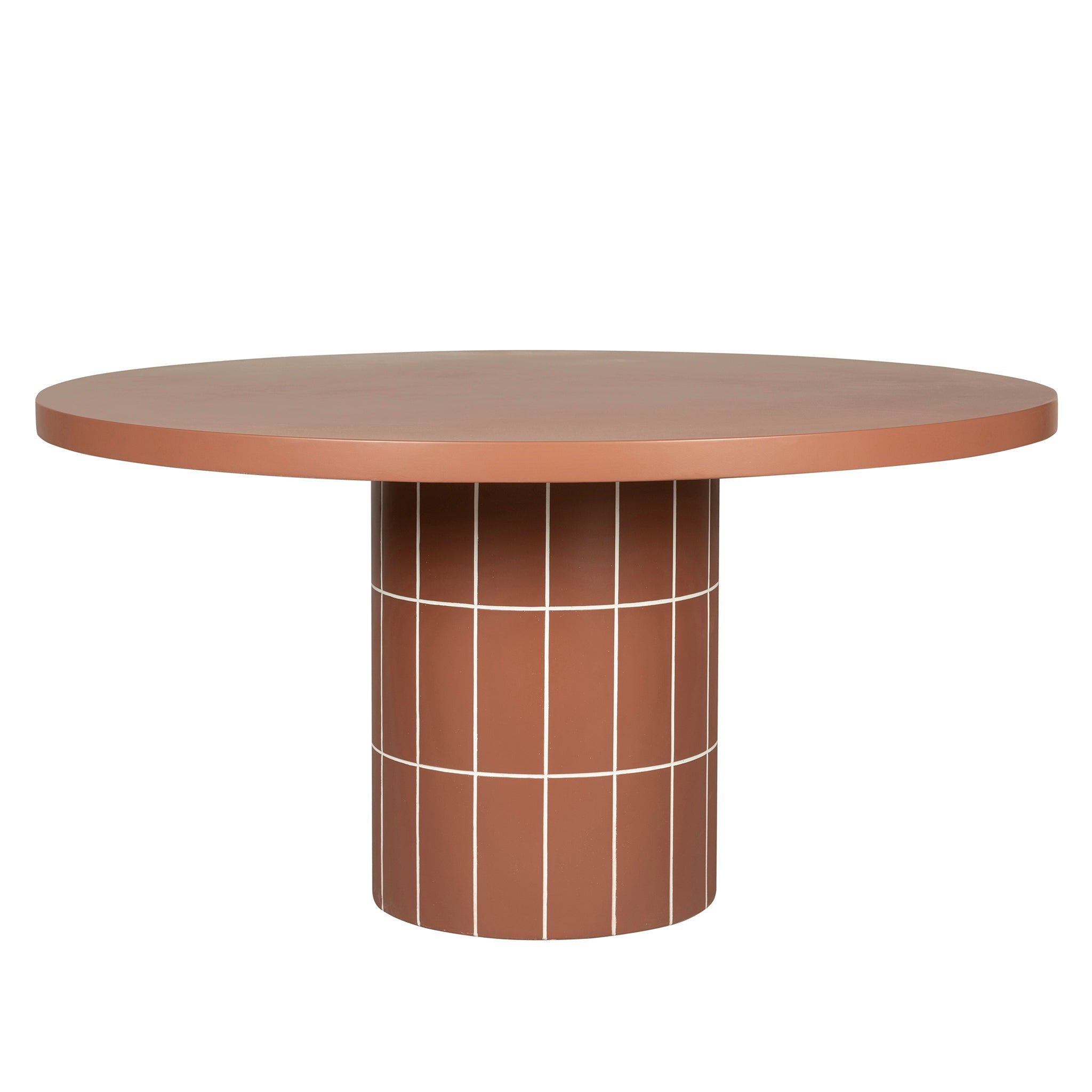 Lutetia 1.4m Concrete Round Dining Table - Terracotta
