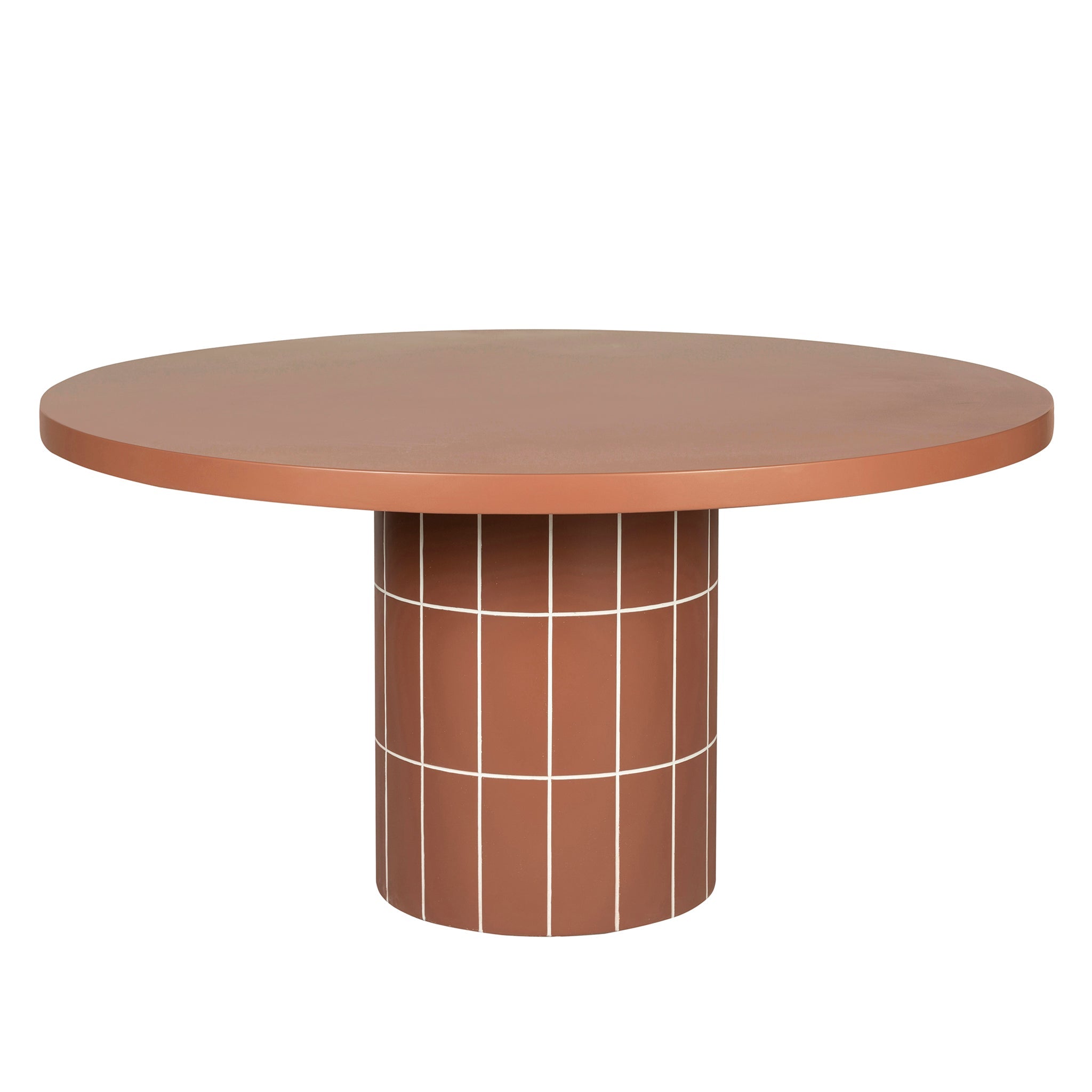 Lutetia 1.4m Concrete Round Dining Table - Terracotta