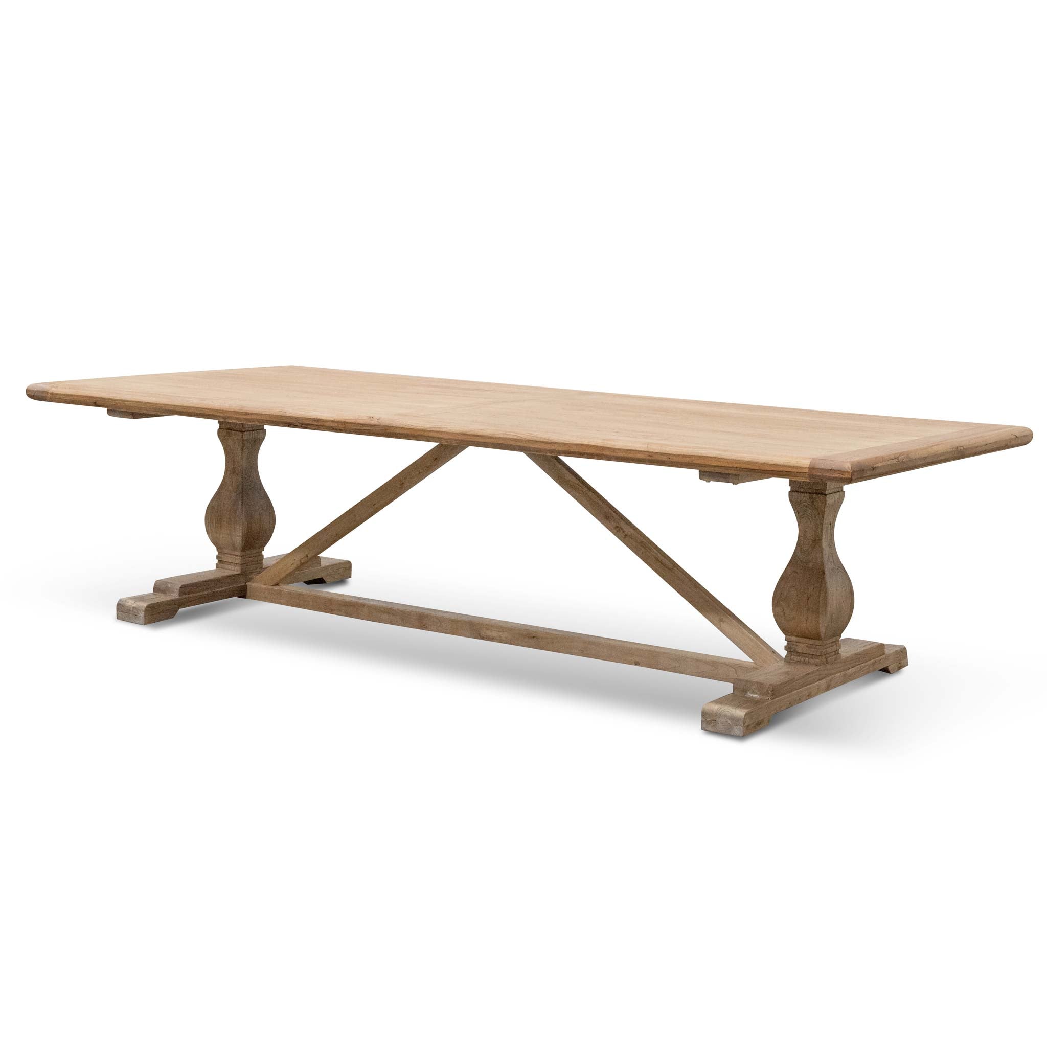 Titan Reclaimed Elm 3m Dining Table - Rustic Natural