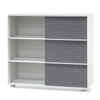Winford Inter-layered White Storage Cabinet - Grey Doors