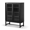Maynard Black Bar Cabinet - Flute Glass Doors
