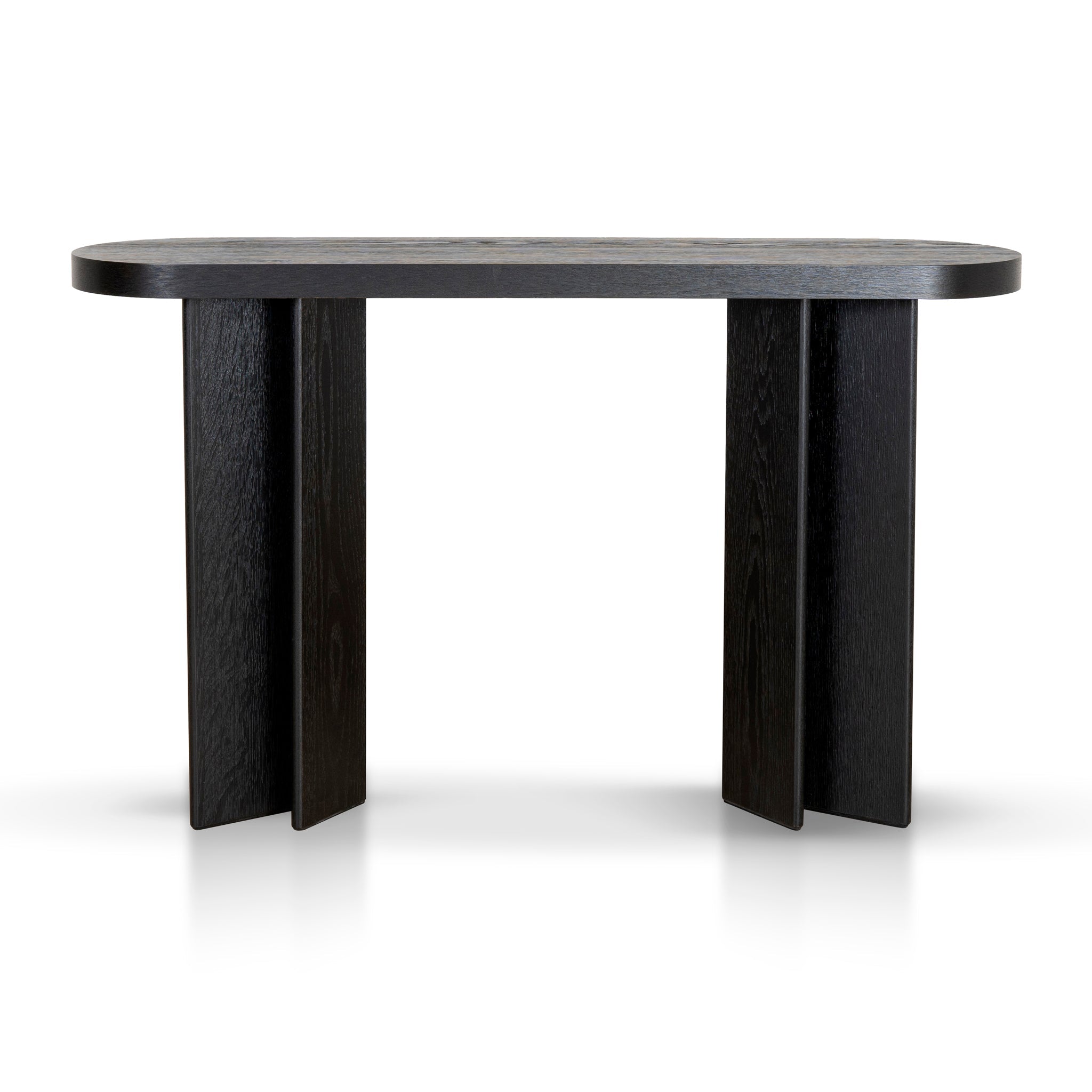 Roshan 1.3m Pill Shape Console Table - Textured Espresso Black