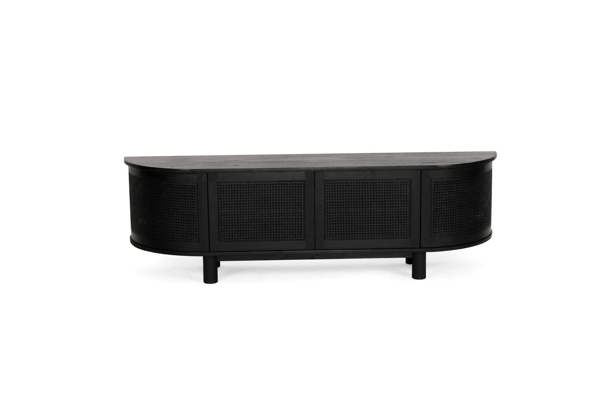 Iluka Entertainment Unit 4 Door Round End - Black