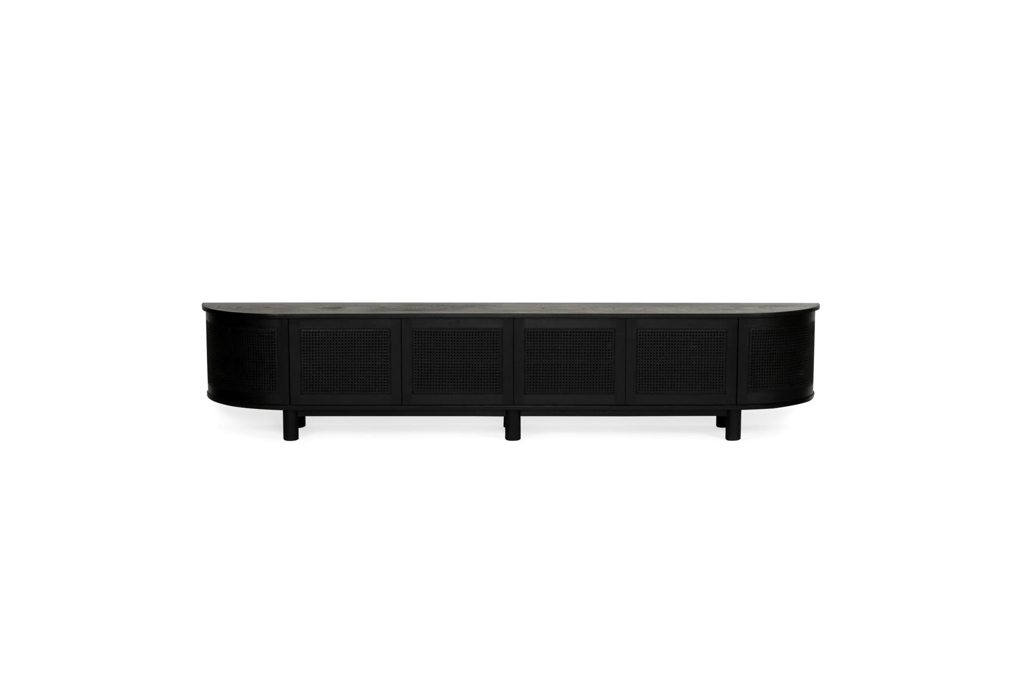 Iluka Entertainment Unit 6 Door Round End - Black