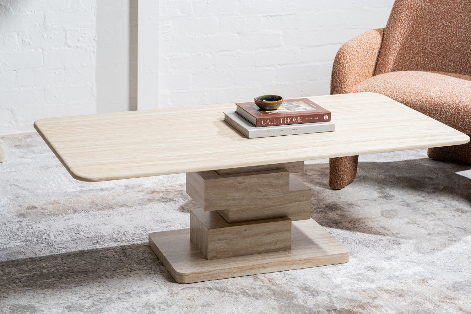 Eros Coffee Table Travertine - White