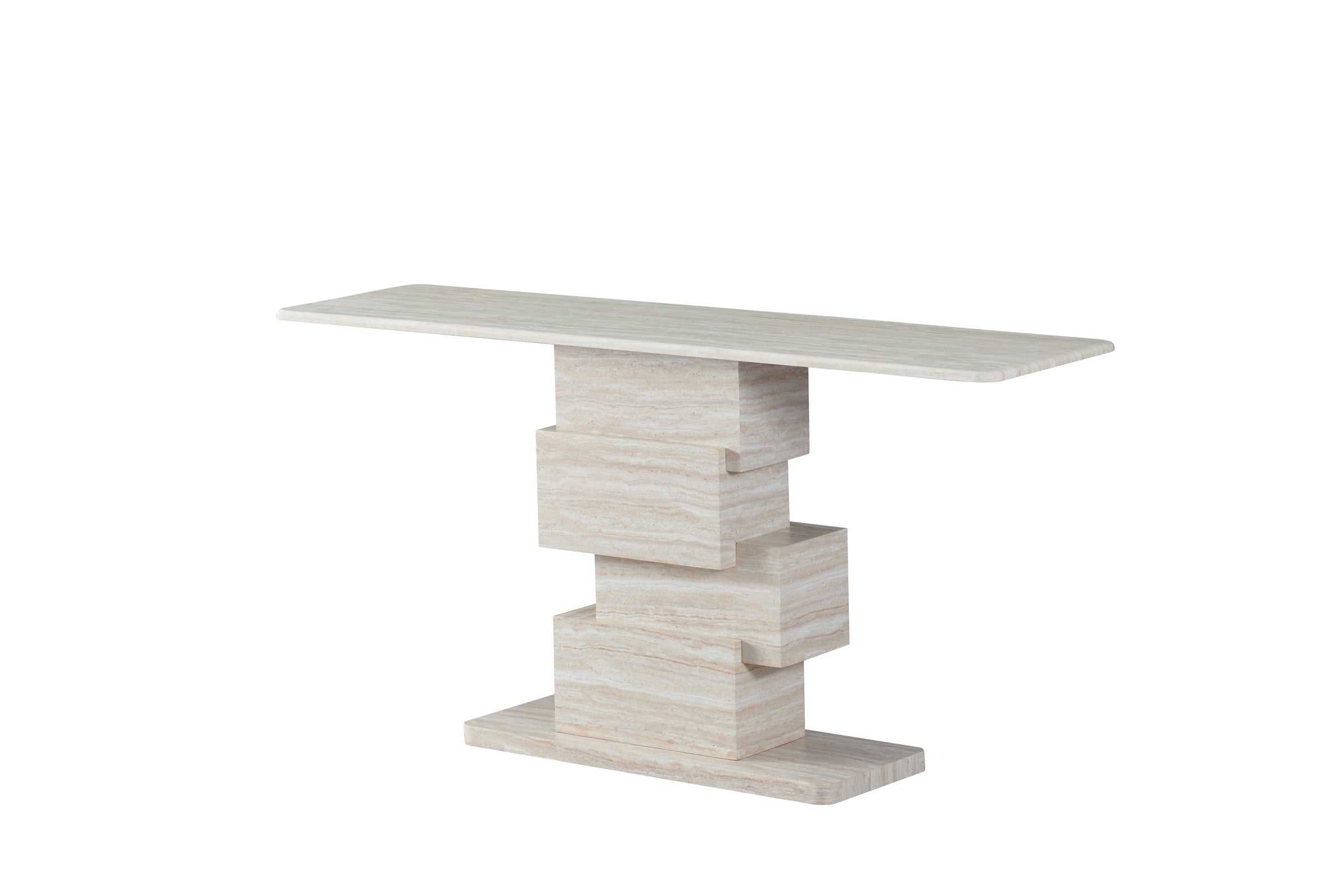 Eros Console Table Travertine - White