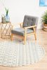 Elsworth Slate White Transitional Round Rug