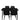Fiorenza 5 Piece 120x70cm Dining Set - Black Marble/Black Faux Leather Chairs