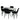 Fiorenza 5 Piece 120x70cm Dining Set - White Marble/Black Velvet Chairs