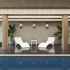 3 Piece Package Slim Sun Lounger and Ocean Side Table - White