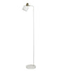 Floor ES Matt White Cylinder W/Ant Brass Highlight OD 120mm (Shade) Adjustable Head
