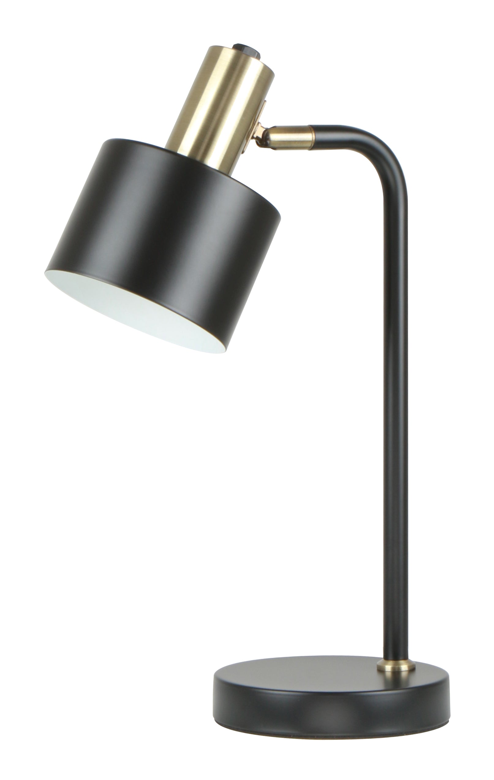 Table ES Matt Black Cylinder W/Ant Brass Highlight OD 120mm (Shade) Adjustable Head