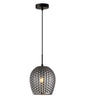 Pendant ES 72W Smokey Black Wine Glass (Mirror) DimpLED/W Black Highlight OD 190 X H305mm