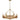 Pendant SESx6 Small OD 662mm Candelabra Medium Oak Wood & Satin Brass Hardware