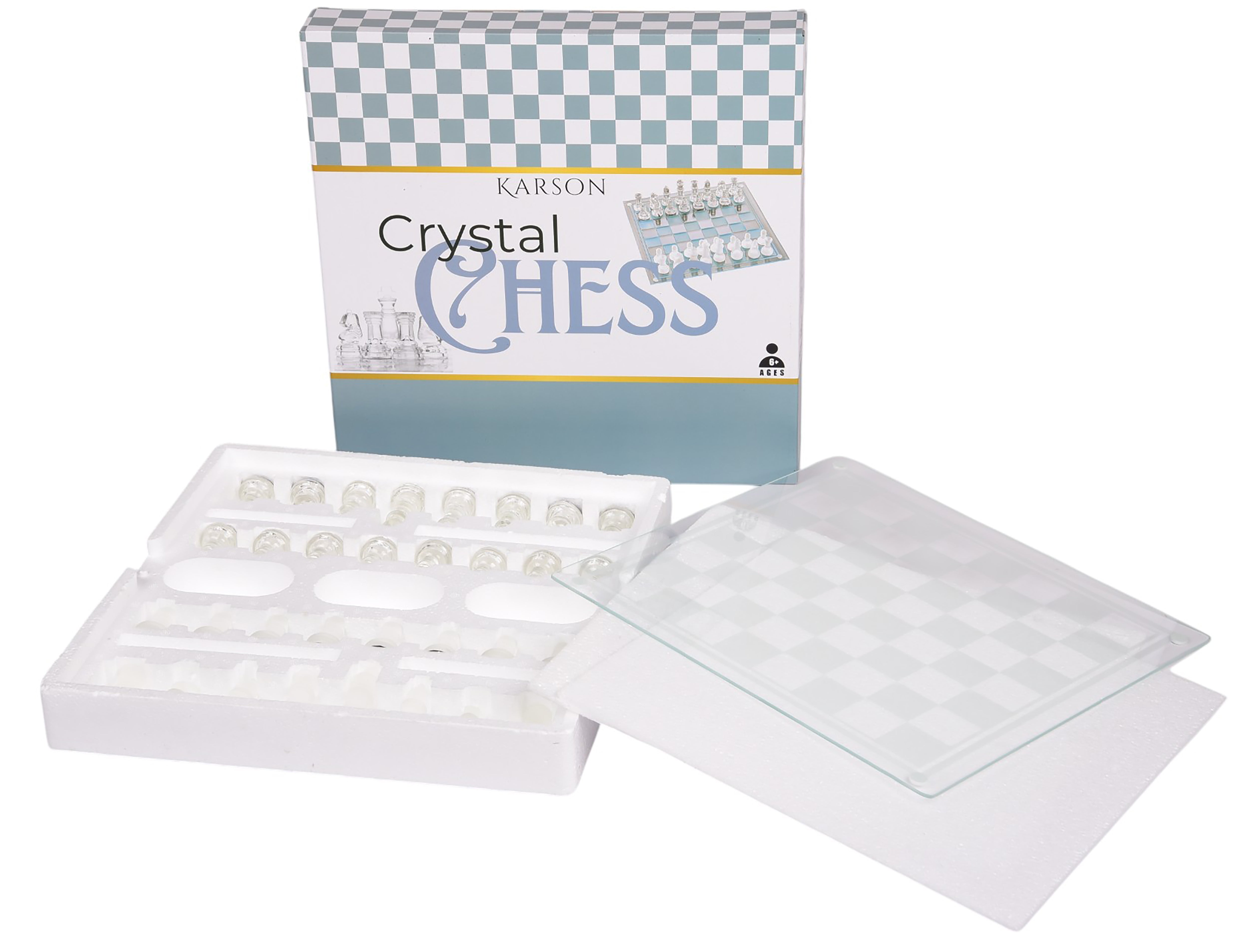 Glass Chess Set 38cm