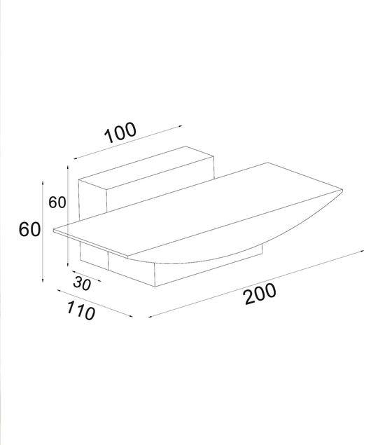 Wall Int City S/M 6W Curved Up/Dn White Dim Tri 3K/4K/5.7K 619 Lm