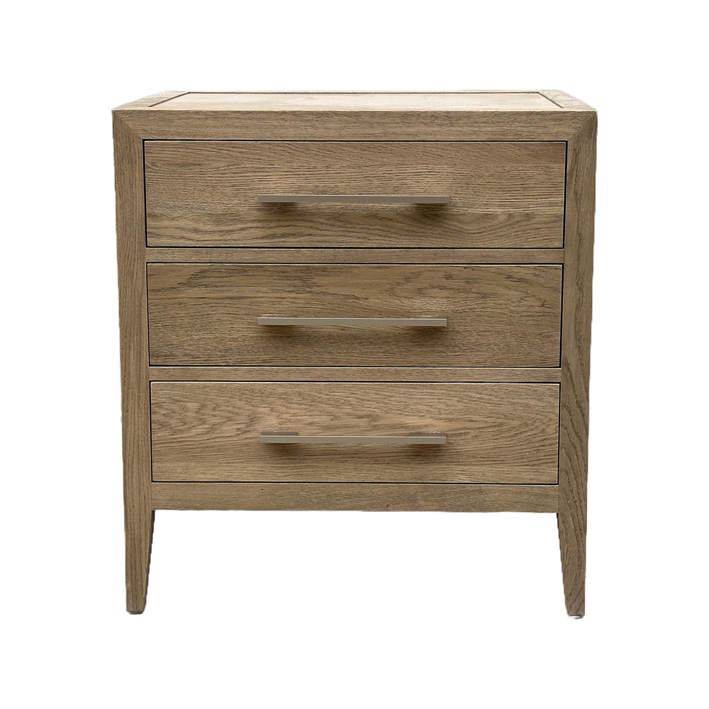 French Contemporary Oak Bedside Table 65cm