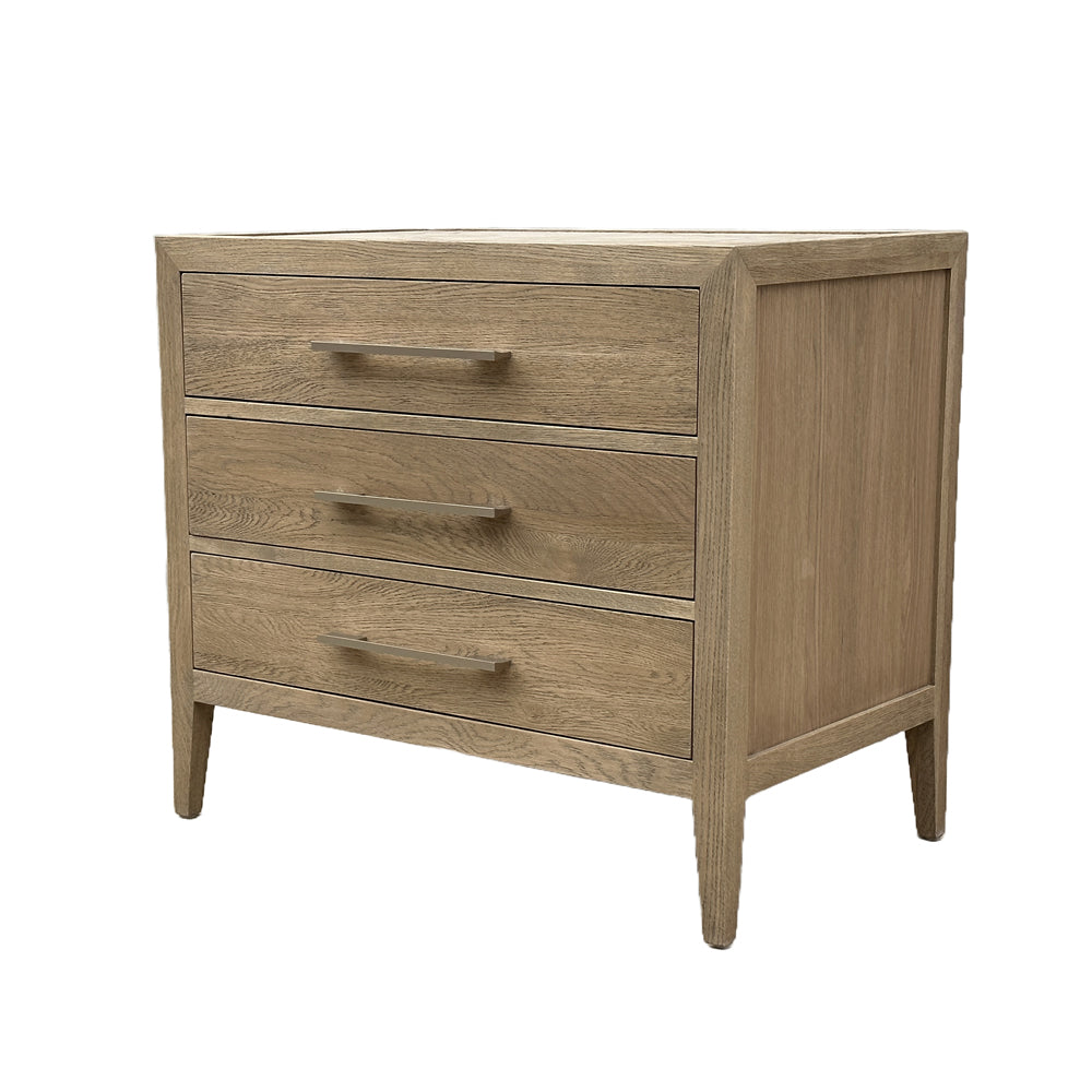 French Contemporary Oak Bedside Table 80cm