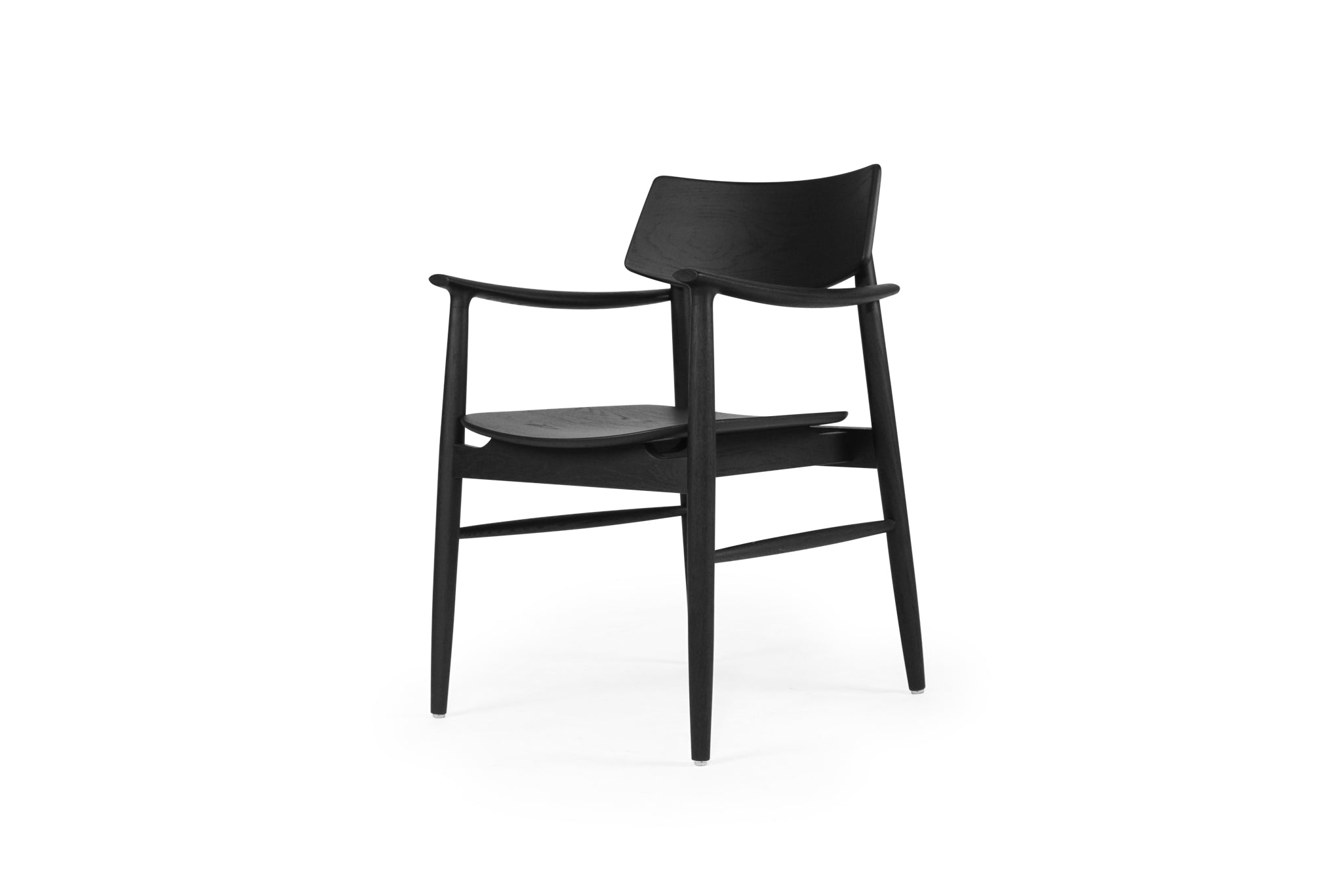 Harlow Armchair - Timber Seat - Black