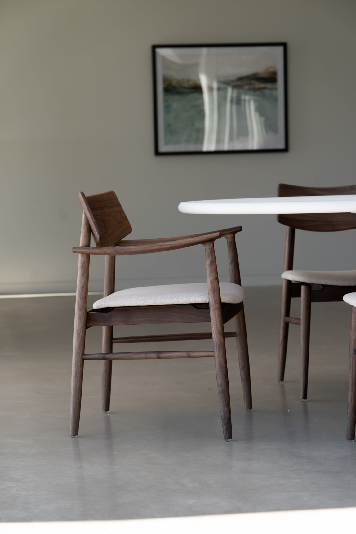 Harlow Armchair - Linen Seat - Walnut
