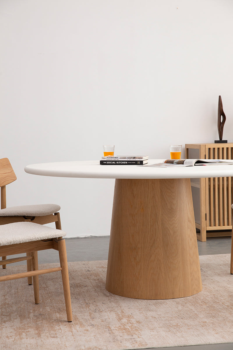 Harlow Dining Table 120cm - Oak Veneer Base