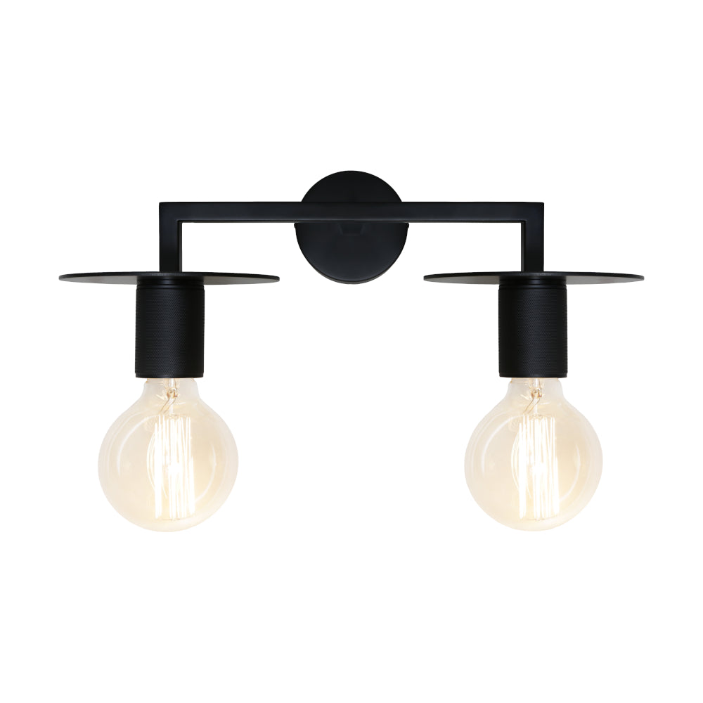 Izak 2lt Wall Light - Black