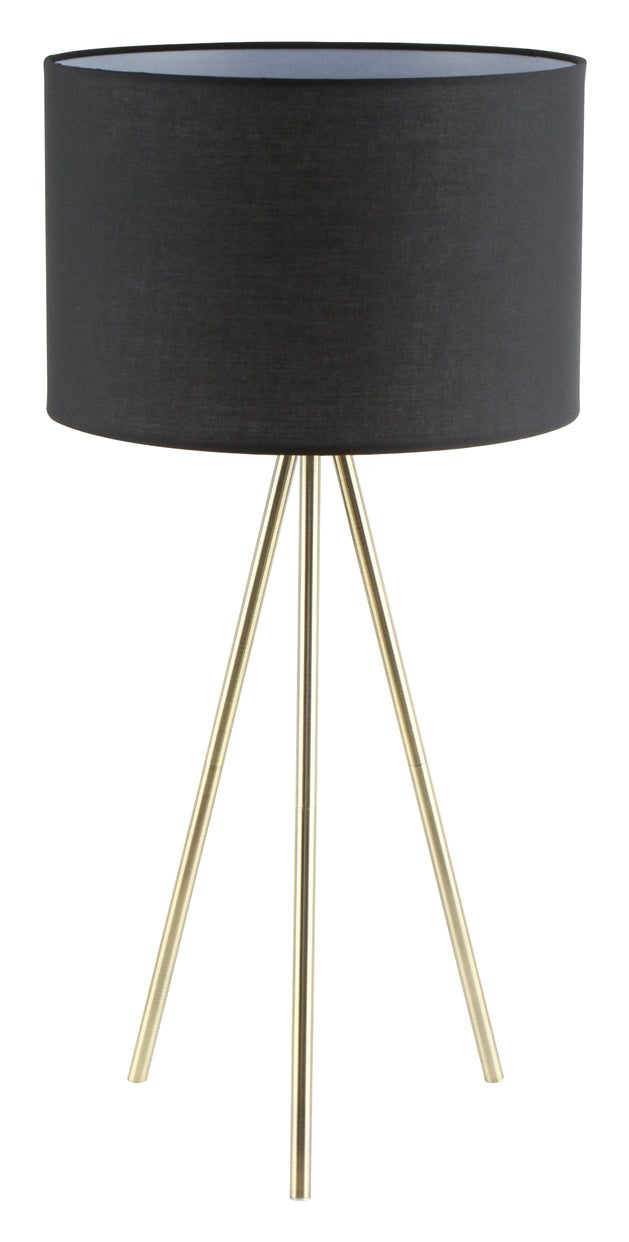 Table ES Drum Black Shade W/Ant Brass Tripod OD 290mm (Shade) H590mm