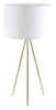 Table ES Drum White Shade W/Ant Brass Tripod OD 290mm (Shade) H590mm