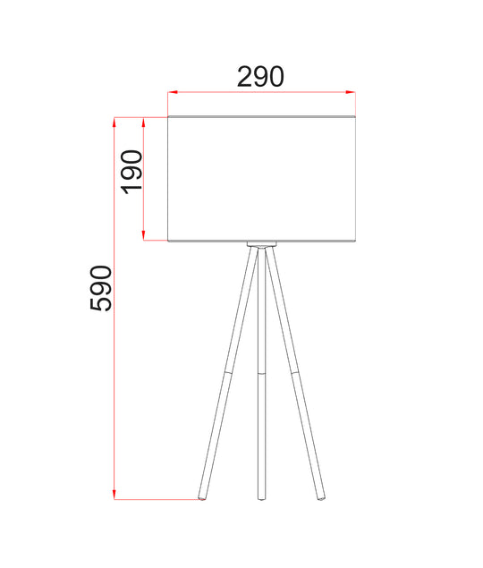 Table ES Drum White Shade W/Ant Brass Tripod OD 290mm (Shade) H590mm