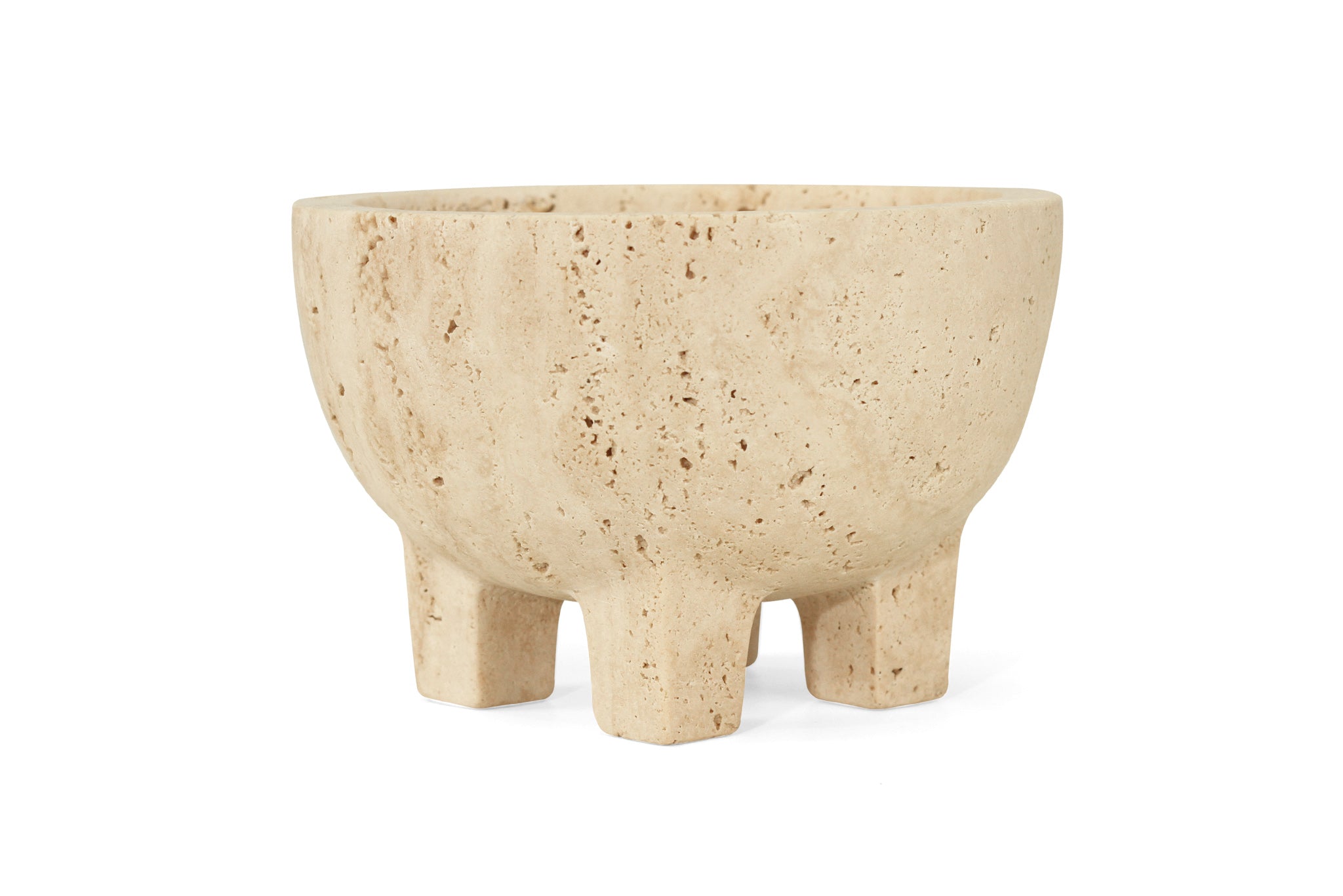 Jillian Four Leg Bowl - Travertine
