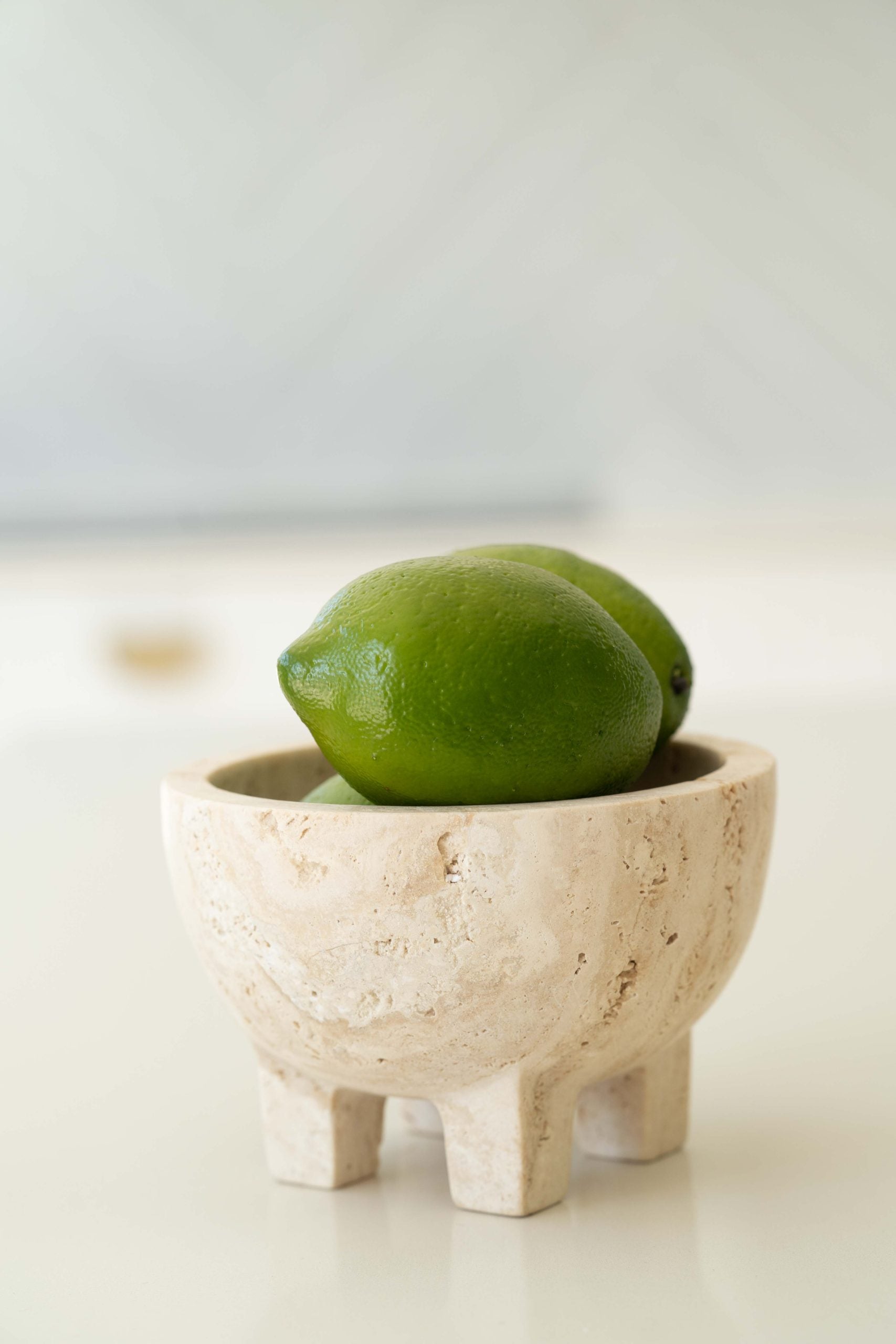 Jillian Four Leg Bowl - Travertine