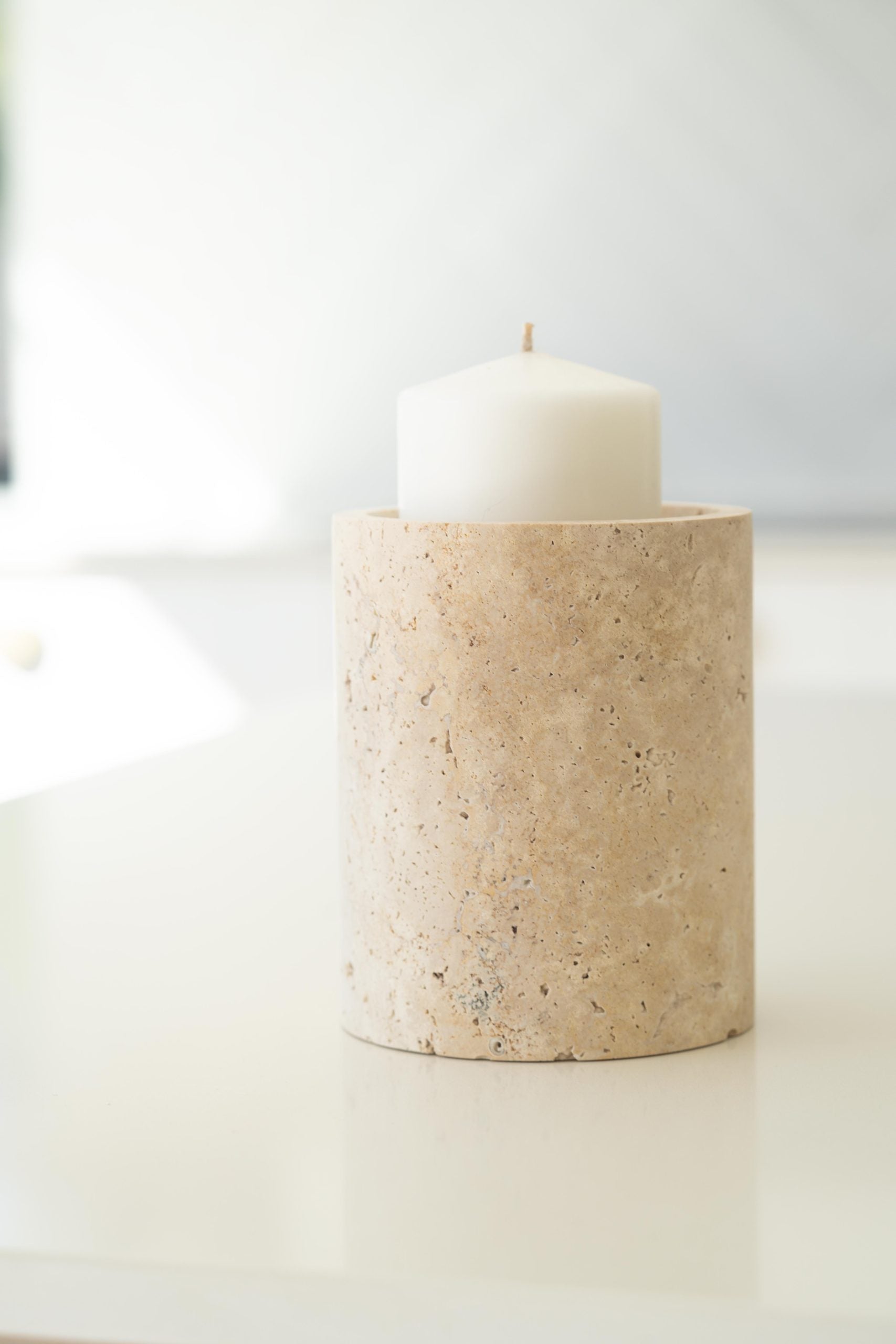 Jillian Vase - Travertine