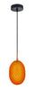 Pendant SES 10W Orange Ellipse Glass Segmented W/Brass Highlight Enclosed OD 150mm