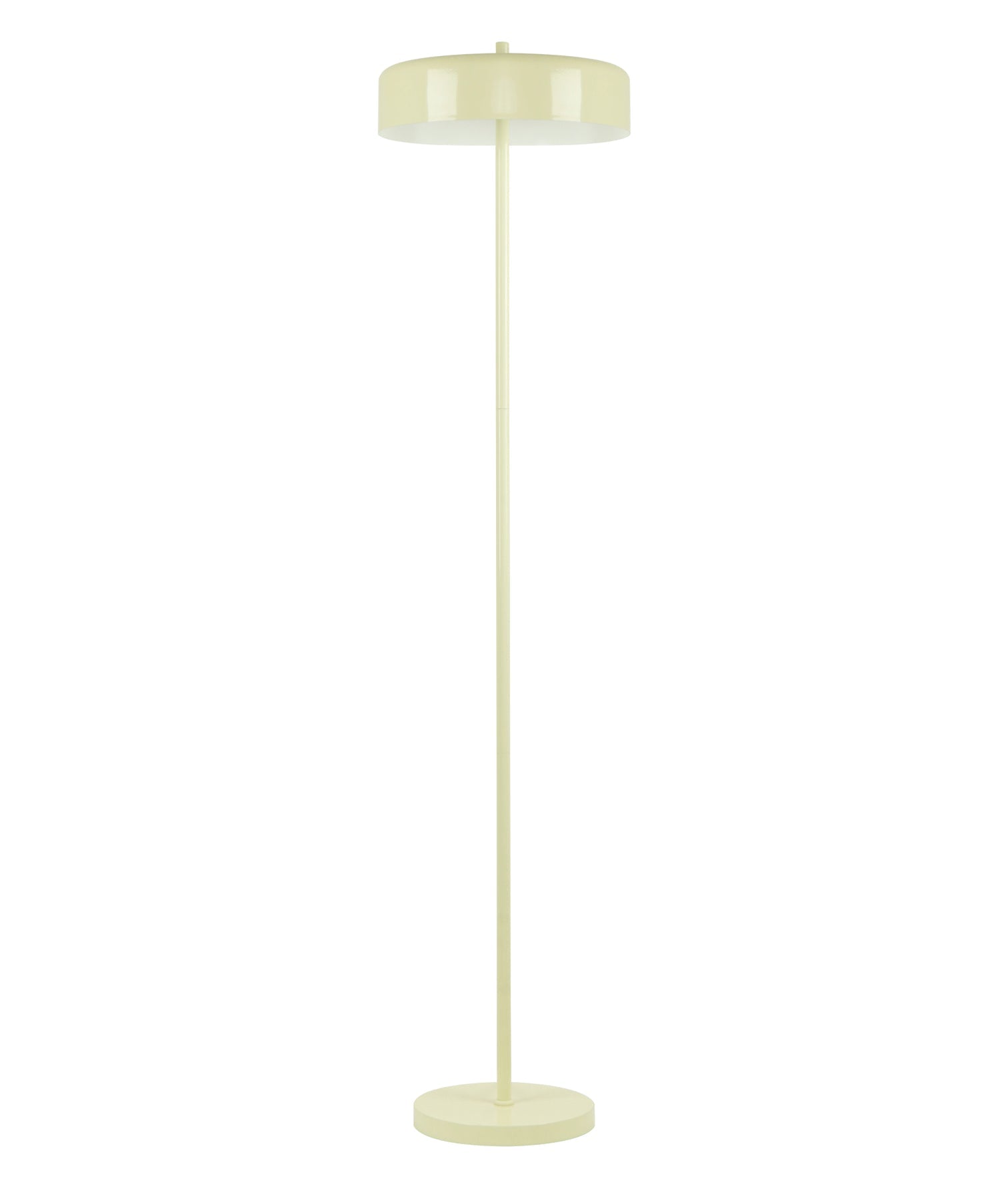 Floor ES Metal Glossy Cream Drum Shade OD 350 mm H1500 mm Round Base