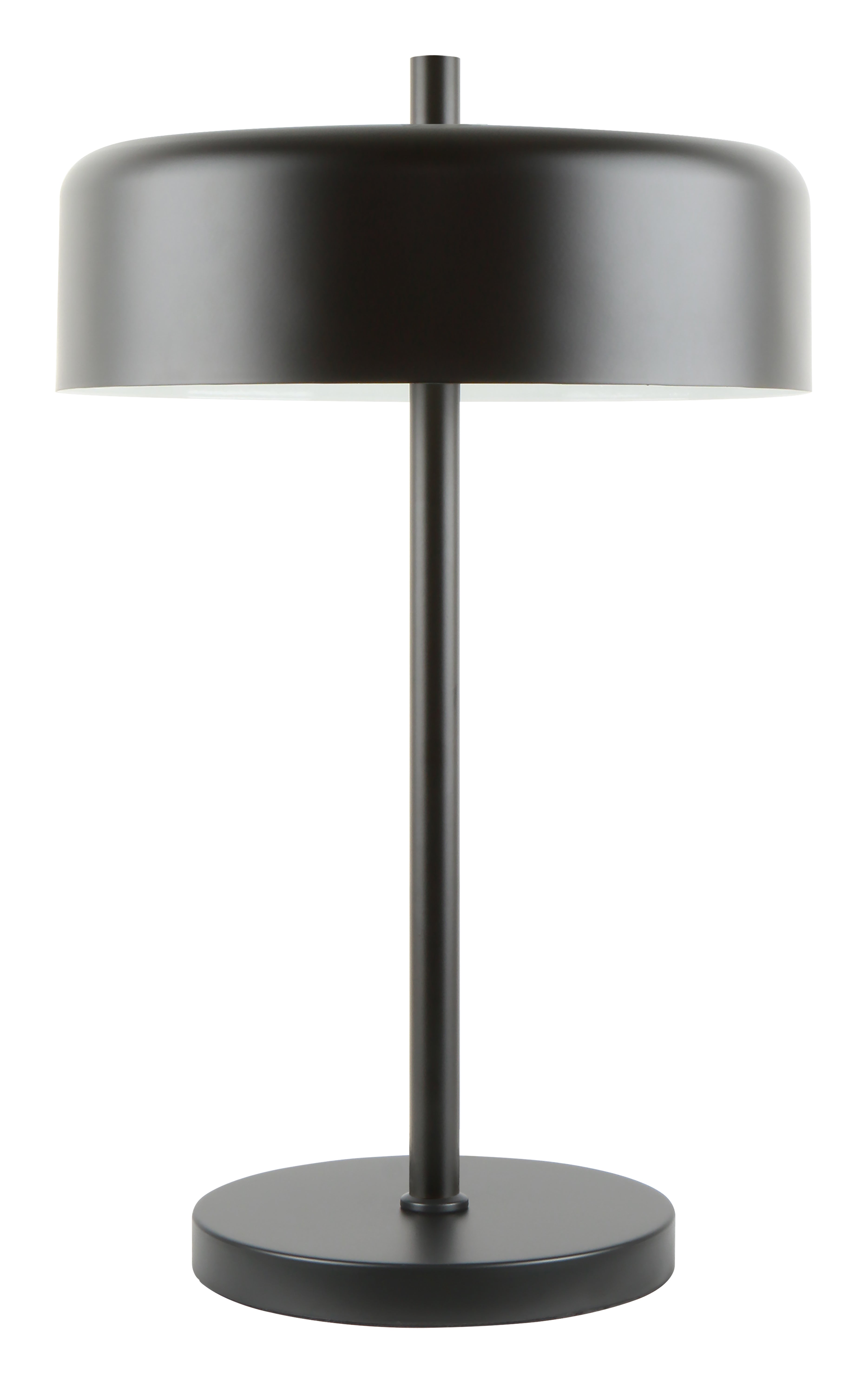 Table ES Metal Matt Black Drum Shade OD 280 mm H463 mm Round Base
