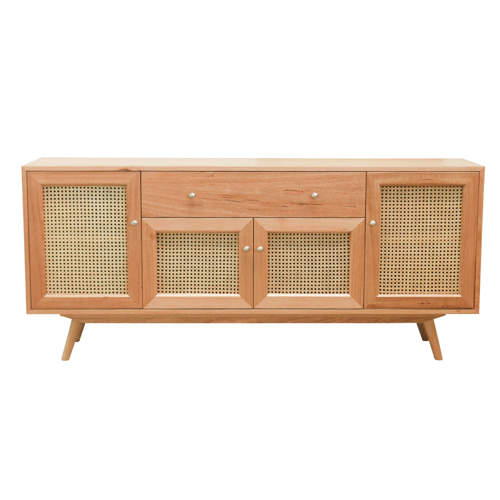 Kiama Buffet Natural Cane 4 Door Single Drawer 1.8m